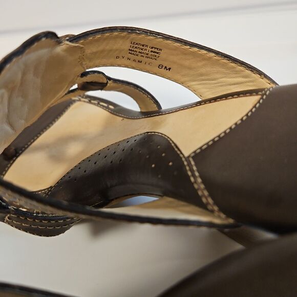 Nurture Brown Leather Sandals Gold Embellished sz 8 - Picture 7 of 11